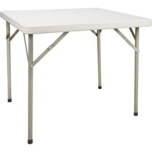 Folding Table, Square, 34" L x 34" W, Polyethylene, White - OQ714