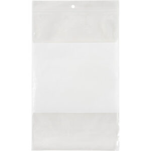 White Block Poly Bags, Reclosable, 9" x 6", 2 mils - PF941