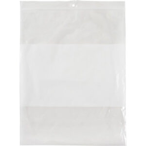 White Block Poly Bags, Reclosable, 10" x 8", 2 mils - PF948