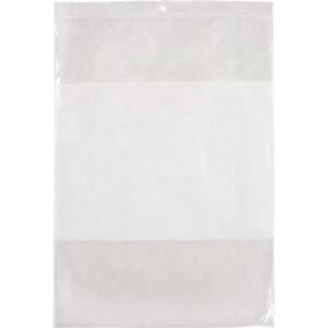 White Block Poly Bags, Reclosable, 12" x 9", 2 mils - PF951