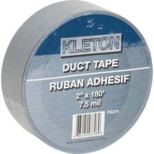 Utility Grade Duct Tape, 7.5 mils, Silver, 50 mm (2") x 55 m (180') - PG374