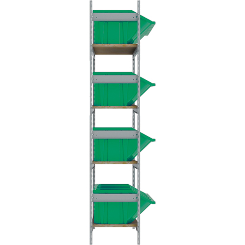 Wide Span Shelving with Jumbo Plastic Bins, Steel, Boltless, 800 lbs.Capacity, 66" W x 72" H x 18" D - RL982 - Image 2