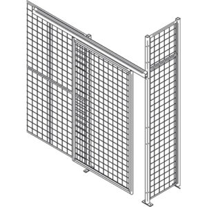 Standard-Duty Wire Mesh Partition Sliding Door, 8' H x 4' W - RN625