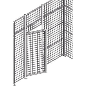 Wire Mesh Partition Swing Door with Wicket, 7' H x 4' W - RN630