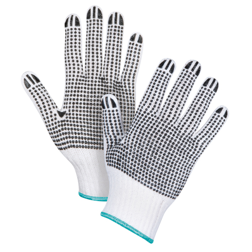 Double-Sided Dotted String Knit Gloves, Poly/Cotton, Double Sided, 7 Gauge, X-Large - SAN496