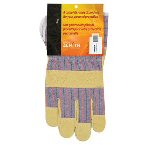 Superior Comfort Fitters Gloves, X-Large, Split Pigskin Palm, Cotton Inner Lining - SAP353R