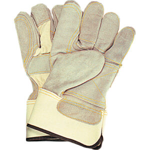 Double-Palm Fitters Gloves, Large, Split Cowhide Palm, Cotton Inner Lining - SD604