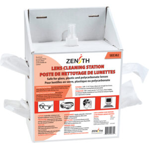 Disposable Lens Cleaning Station, Cardboard, 8" L x 5" D x 12-1/2" H - SEE382
