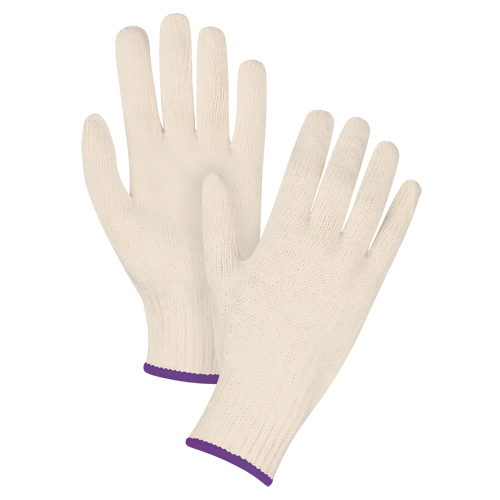 Standard-Duty String Knit Gloves, Poly/Cotton, Non-Coated, 7 Gauge, X-Small - SDS937