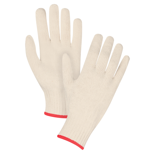 Standard-Duty String Knit Gloves, Poly/Cotton, Non-Coated, 7 Gauge, Small - SDS938