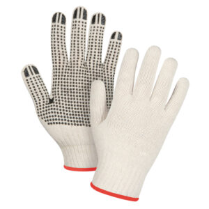 Heavyweight Dotted String Knit Gloves, Poly/Cotton, Single Sided, 7 Gauge, Small - SEE939