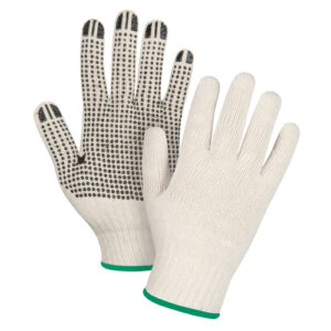 Heavyweight Dotted String Knit Gloves, Poly/Cotton, Single Sided, 7 Gauge, Medium - SEE940