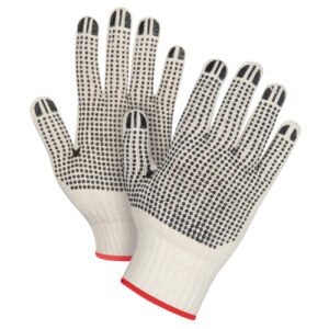 Heavyweight Double-Sided Dotted String Knit Gloves, Poly/Cotton, Double Sided, 7 Gauge, Small - SEE943