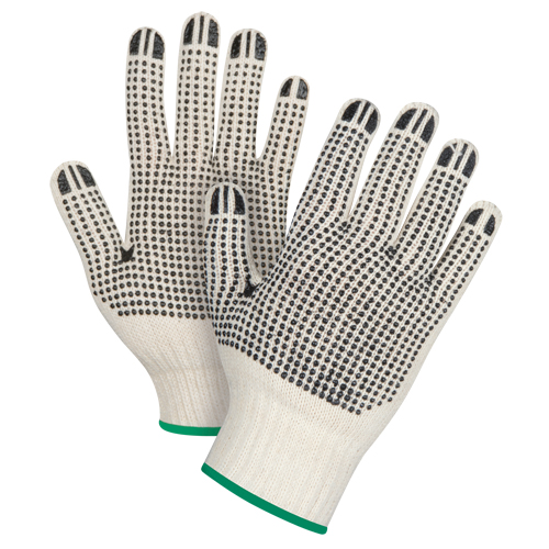Heavyweight Double-Sided Dotted String Knit Gloves, Poly/Cotton, Double Sided, 7 Gauge, Medium - SEE944