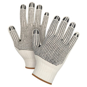 Heavyweight Double-Sided Dotted String Knit Gloves, Poly/Cotton, Double Sided, 7 Gauge, Large - SEE945
