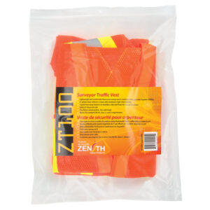 Surveyor's Safety Vest, High Visibility Orange, Large, Polyester, CSA Z96 Class 2 - Level 2 - SEF102R