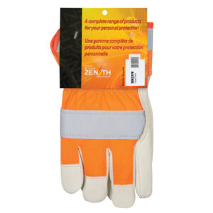 Orange High-Visibility Superior Warmth Fitters Gloves, Large, Grain Cowhide Palm, Thinsulate&trade; Inner Lining - SEK237R