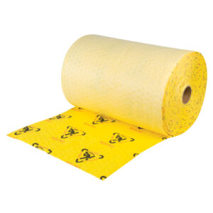 Caution Rolls -High Visibility Absorbents, Heavyweight, 150' L x 24" W, 37.6 gal. Absorbancy - SGC496