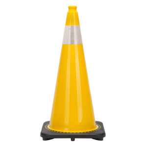 Premium Traffic Cone, 28", Yellow, 4" Reflective Collar(s) - #SGC936