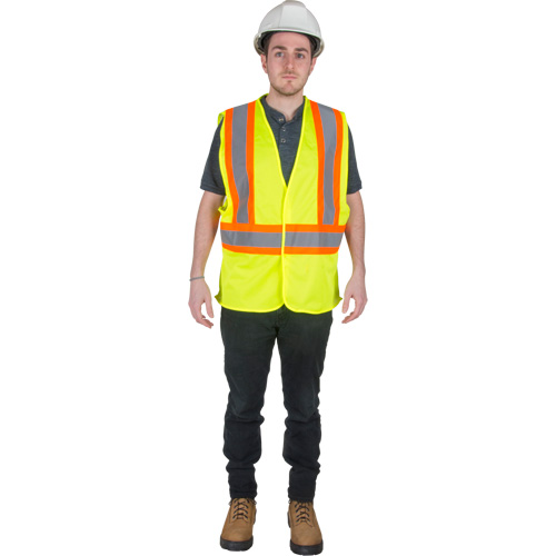 Traffic Safety Vest, High Visibility Lime-Yellow, Medium, Polyester, CSA Z96 Class 2 - Level 2 - SGI277 - Image 3