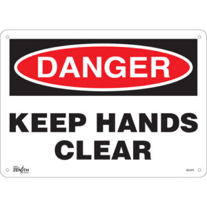"Keep Hands Clear" Sign, 10" x 14", Plastic, English - SGL675