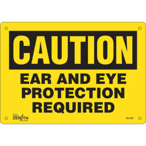 "Ear And Eye Protection" Sign, 7" x 10", Plastic, English - SGL884
