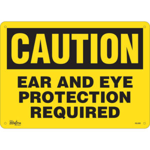 "Ear And Eye Protection" Sign, 10" x 14", Aluminum, English - SGL888