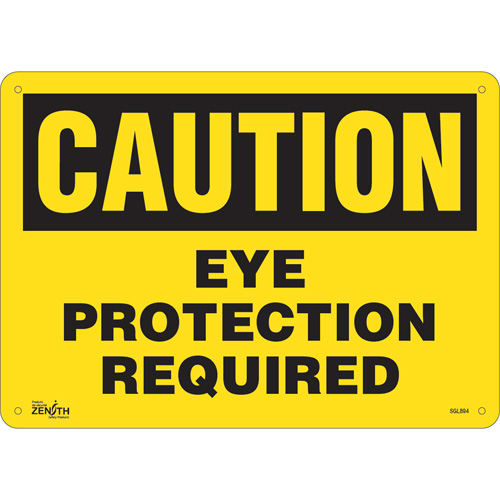 "Eye Protection Required" Sign, 10" x 14", Aluminum, English - SGL894