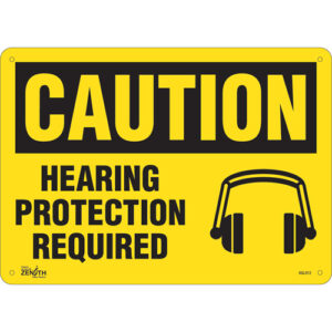 "Hearing Protection Required" Sign, 10" x 14", Aluminum, English with Pictogram - SGL912