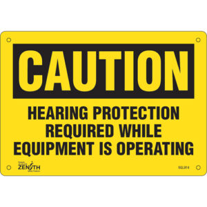 "Hearing Protection Required" Noise Hazard Sign, 7" x 10", Plastic, English - SGL914