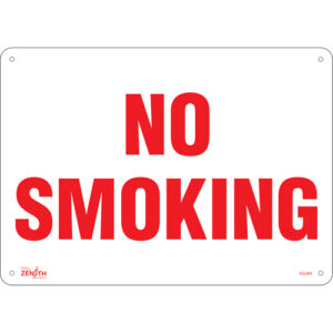 "No Smoking" Sign, 10" x 14", Aluminum, English - SGL984