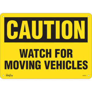 "Watch For Moving Vehicles" Sign, 10" x 14", Aluminum, English - SGM045