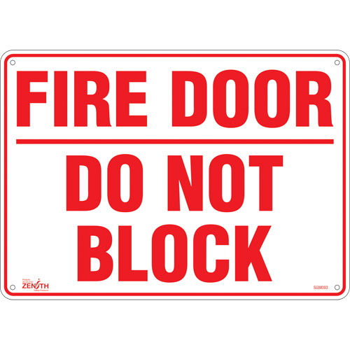 "Fire Door" Sign, 10" x 14", Aluminum, English - SGM093