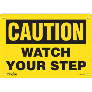"Watch Your Step" Sign, 7" x 10", Aluminum, English - SGM159