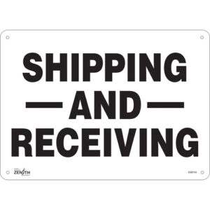 "Shipping And Receiving" Sign, 10" x 14", Aluminum, English - SGM164