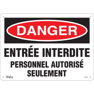 "Personnel Autoris&eacute; Seulement" Sign, 10" x 14", Plastic, French - SGM273