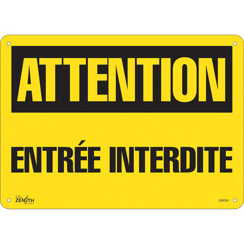 "Entrée Interdite" Sign, 10" x 14", Aluminum, French - SGM298