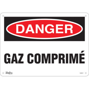 "Gaz Comprim&eacute;" Sign, 10" x 14", Plastic, French - SGM327