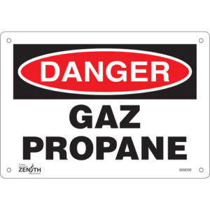 "Gaz Propane" Sign, 7" x 10", Plastic, French - SGM330