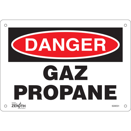 "Gaz Propane" Sign, 7" x 10", Aluminum, French - SGM331