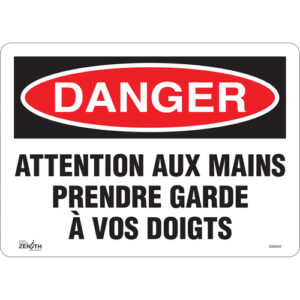 "Prendre Garde &Agrave; Vos Doigts" Sign, 10" x 14", Vinyl, French - SGM448