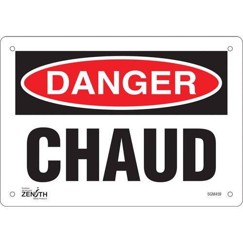 "Chaud" Sign, 7" x 10", Aluminum, French - SGM459