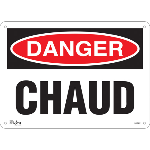 "Chaud" Sign, 10" x 14", Aluminum, French - SGM462