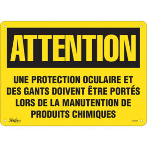 "Protection Oculaire" Sign, 10" x 14", Plastic, French - SGM545