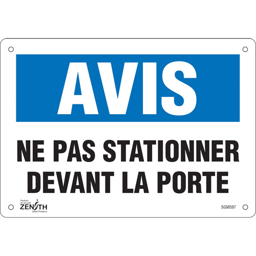 "Ne Pas Stationner" Sign, 7" x 10", Aluminum, French - SGM597