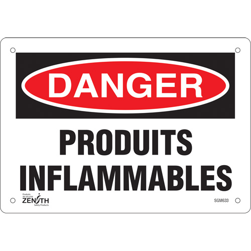 "Produits Inflammables" Sign, 7" x 10", Aluminum, French - SGM633