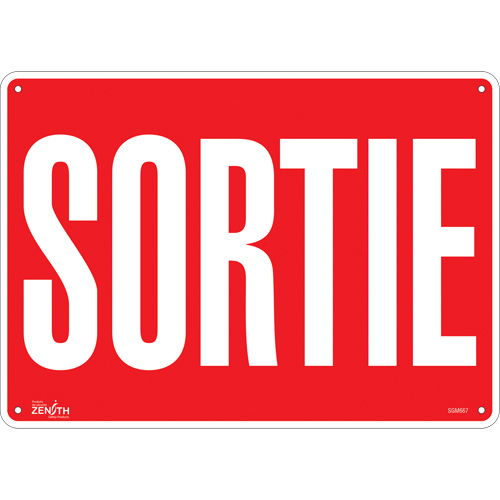 "Sortie" Sign, 10" x 14", Aluminum, French - SGM667