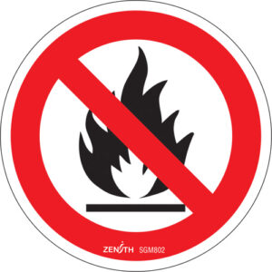 No Open Flames CSA Safety Sign, 6" x 6", Vinyl, Pictogram - SGM802