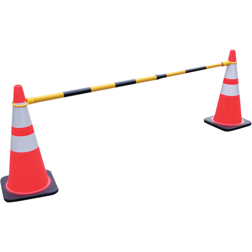 Retractable Cone Bar, 7'2" Extended Length, Yellow/Black - SGS309 - Image 2