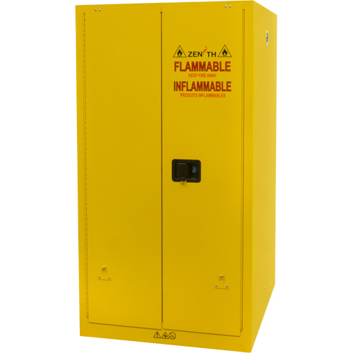 Flammable Storage Cabinet, Self-Closing, 2 Door, 34" W x 34" H x 65" D - SGU467